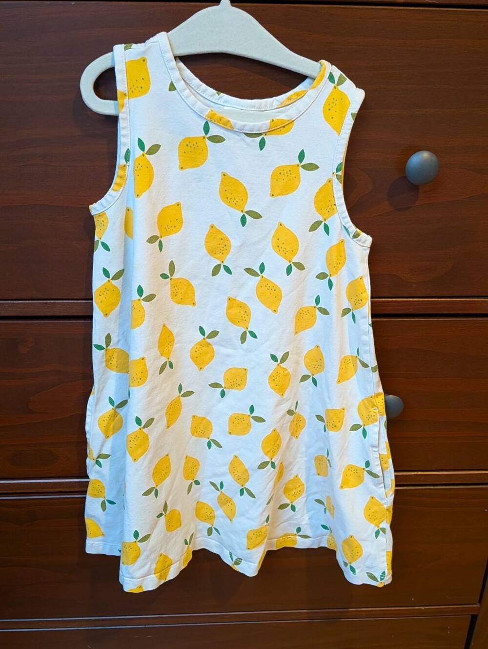 Hanna Andersson Cotton Lemon Dress Sleeveless B7